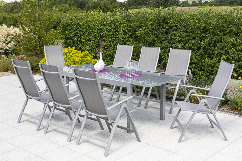 Merxx Carrara Set 9tlg. Semi-Ausziehtisch 150/220 x 90 cm