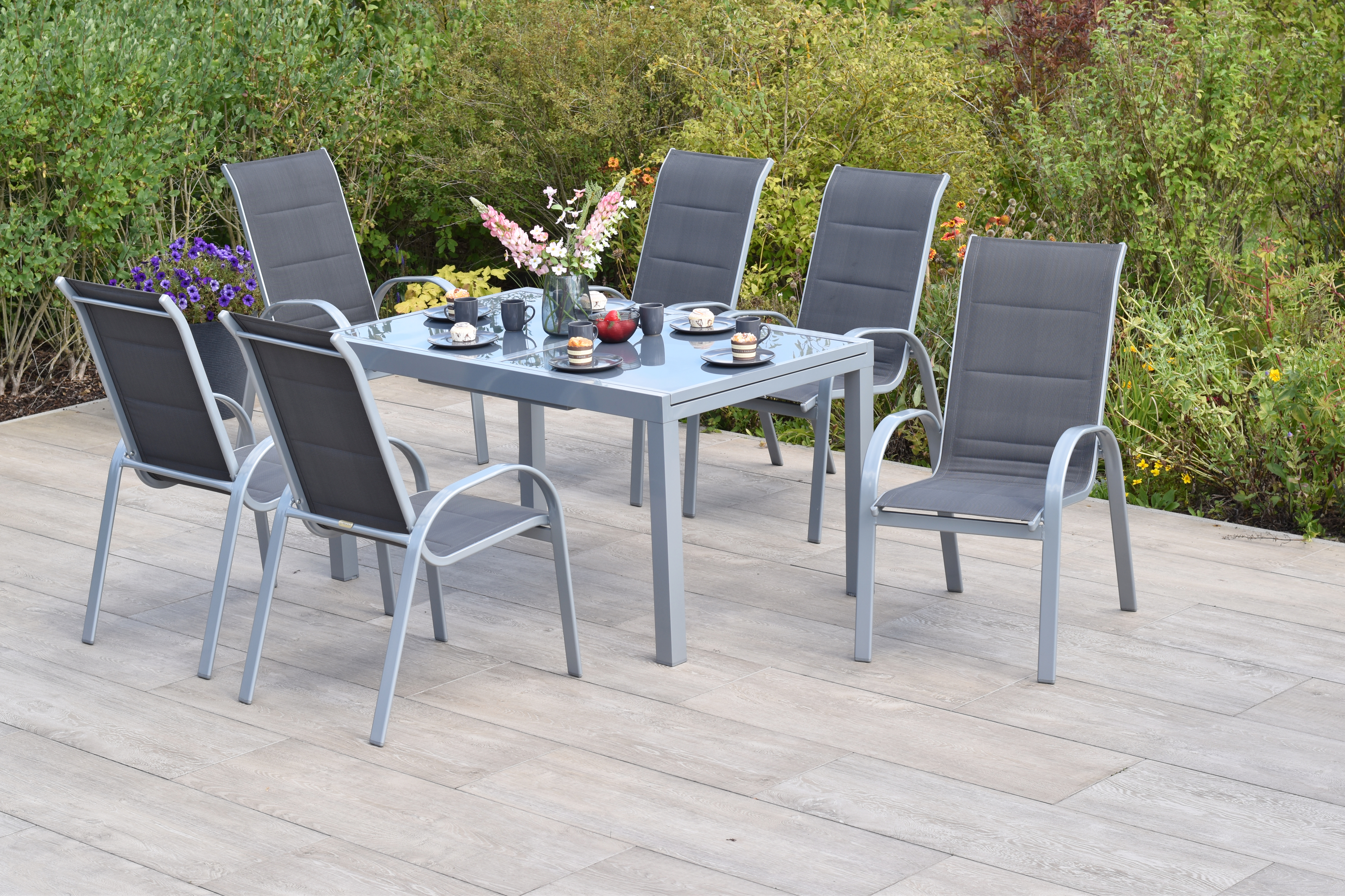 Merxx Amalfi di Lusso Set 7tlg. mit Ausziehtisch 160/220 x 90 cm