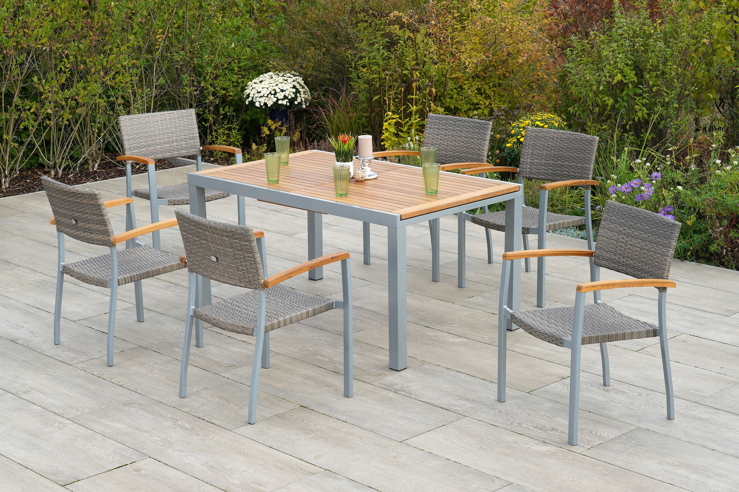 Merxx Silano Set 7tlg. Ausziehtisch 150/200 x 90 cm