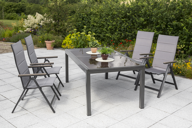 Merxx Trivero Set 5tlg. Ausziehtisch 160/220 x 90 cm