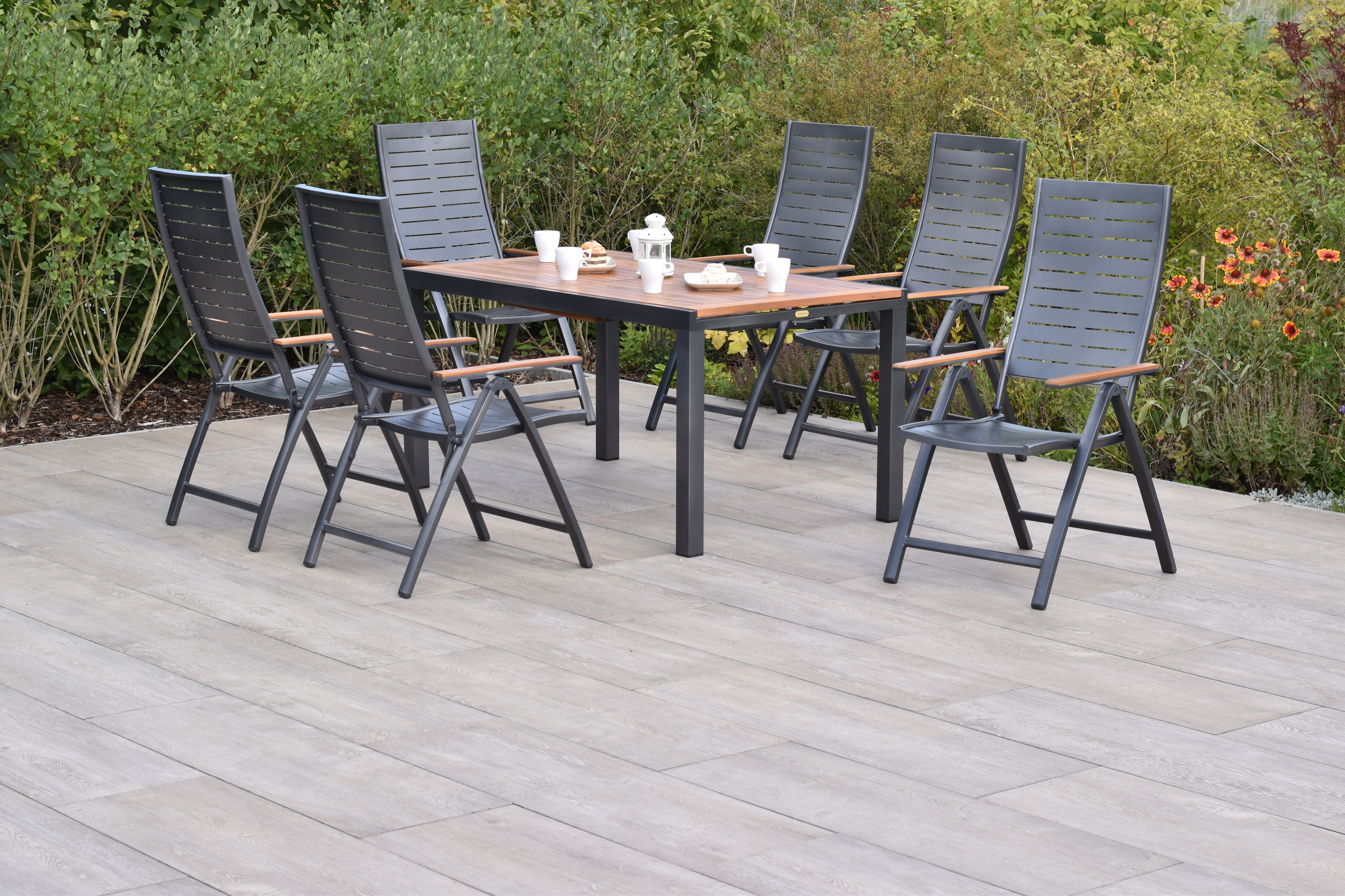 Merxx Tinos Set 7tlg. mit Ausziehtisch 150/200 x 90 cm