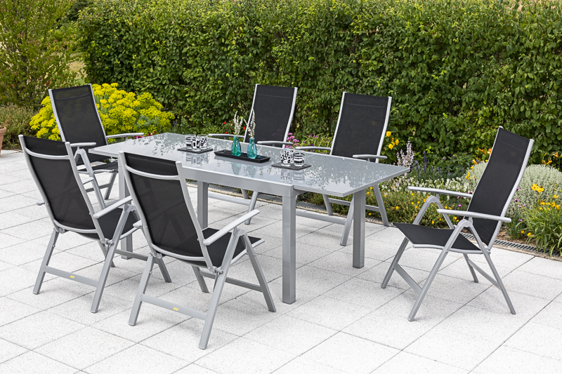 Merxx Carrara Set 7tlg.Semi-Ausziehtisch 150/220 x 90 cm