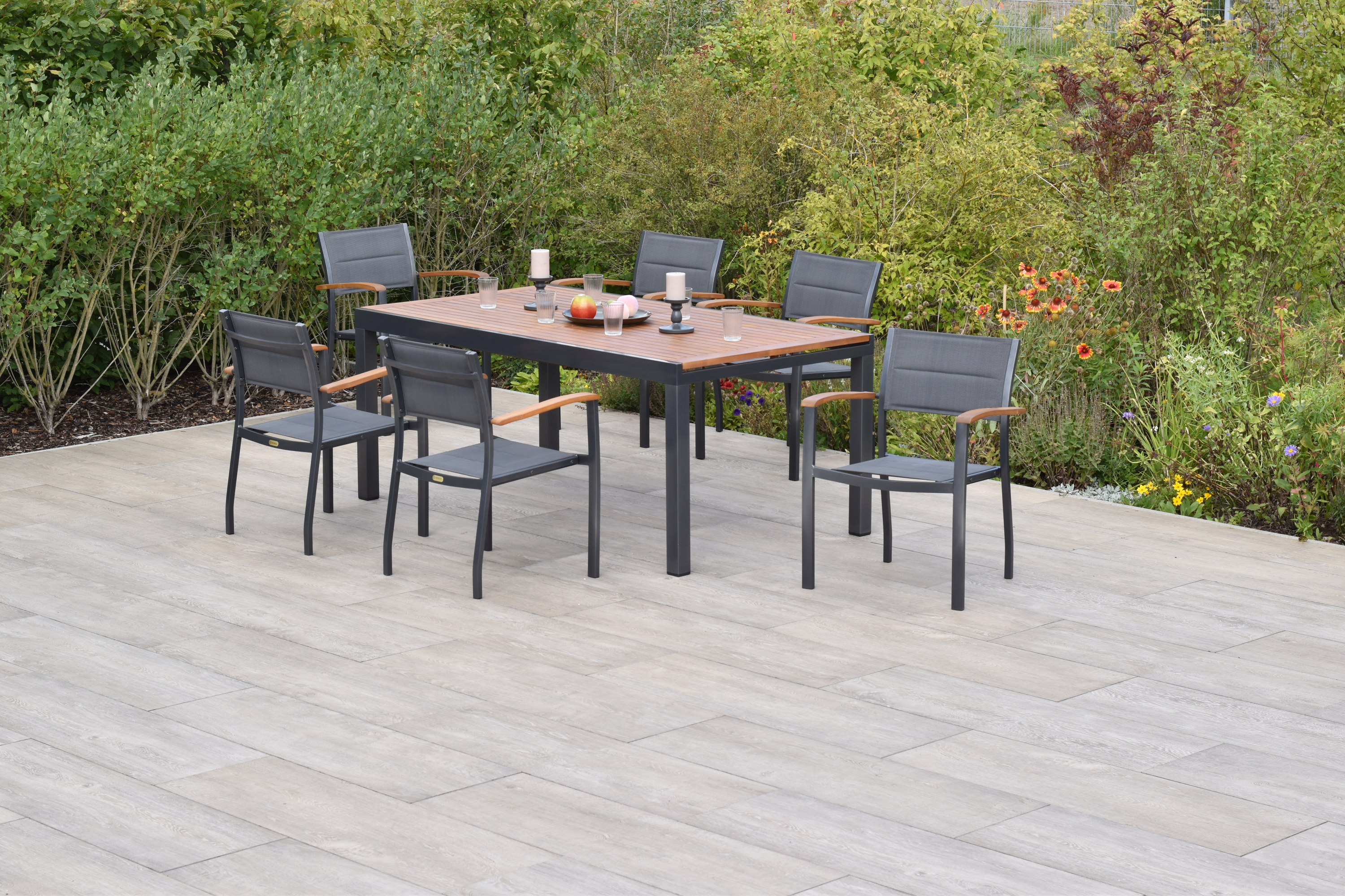 Merxx Paxos Set 7tlg. mit Ausziehtisch 180/250 x 100 cm