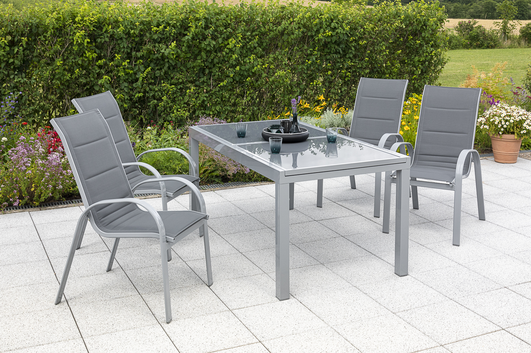 Merxx Amalfi Set 5tlg. Ausziehtisch 140/200 x 90 cm