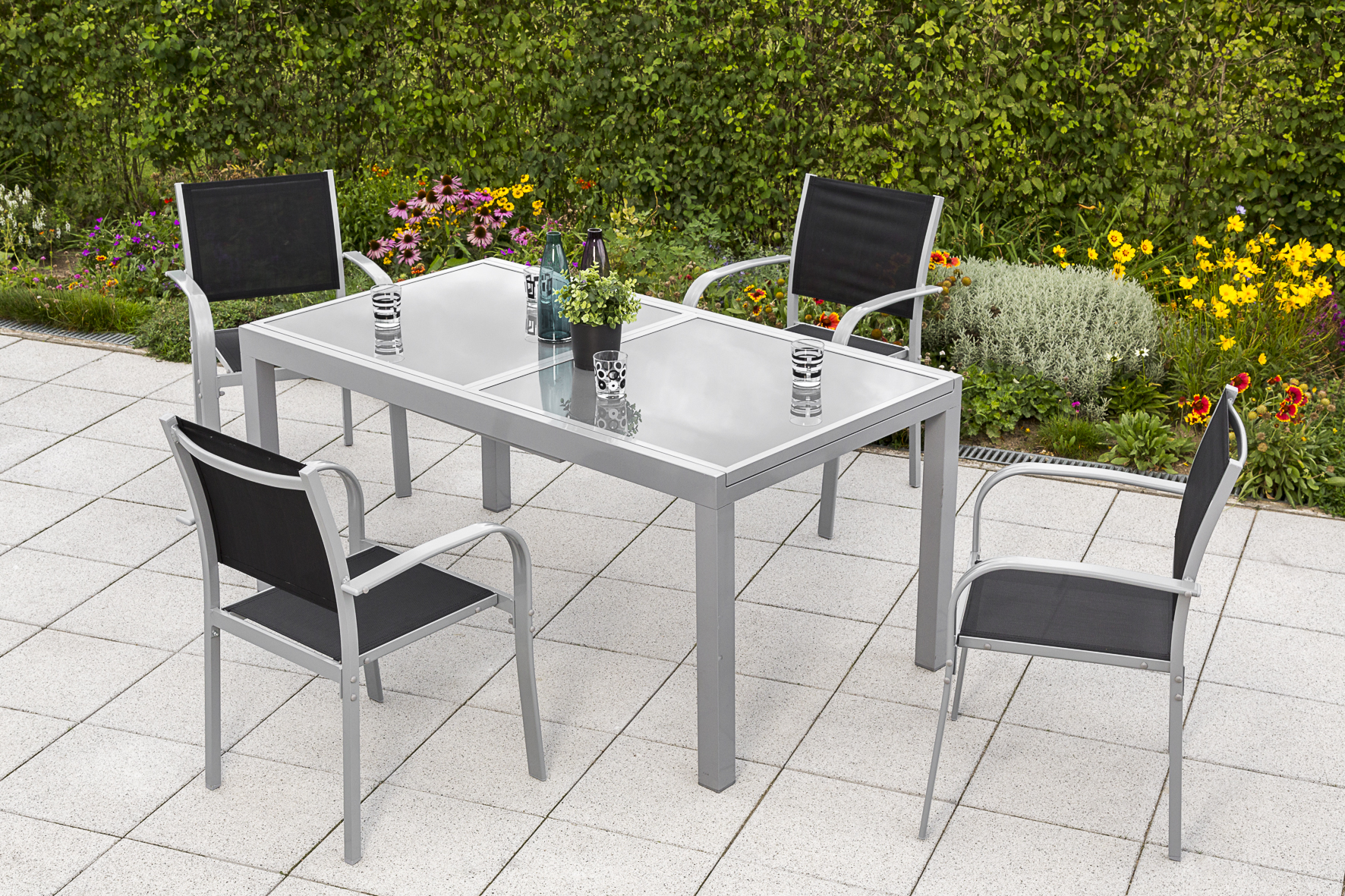 Merxx Ostia Set 5tlg. Ausziehtisch 160/220 x 90 cm