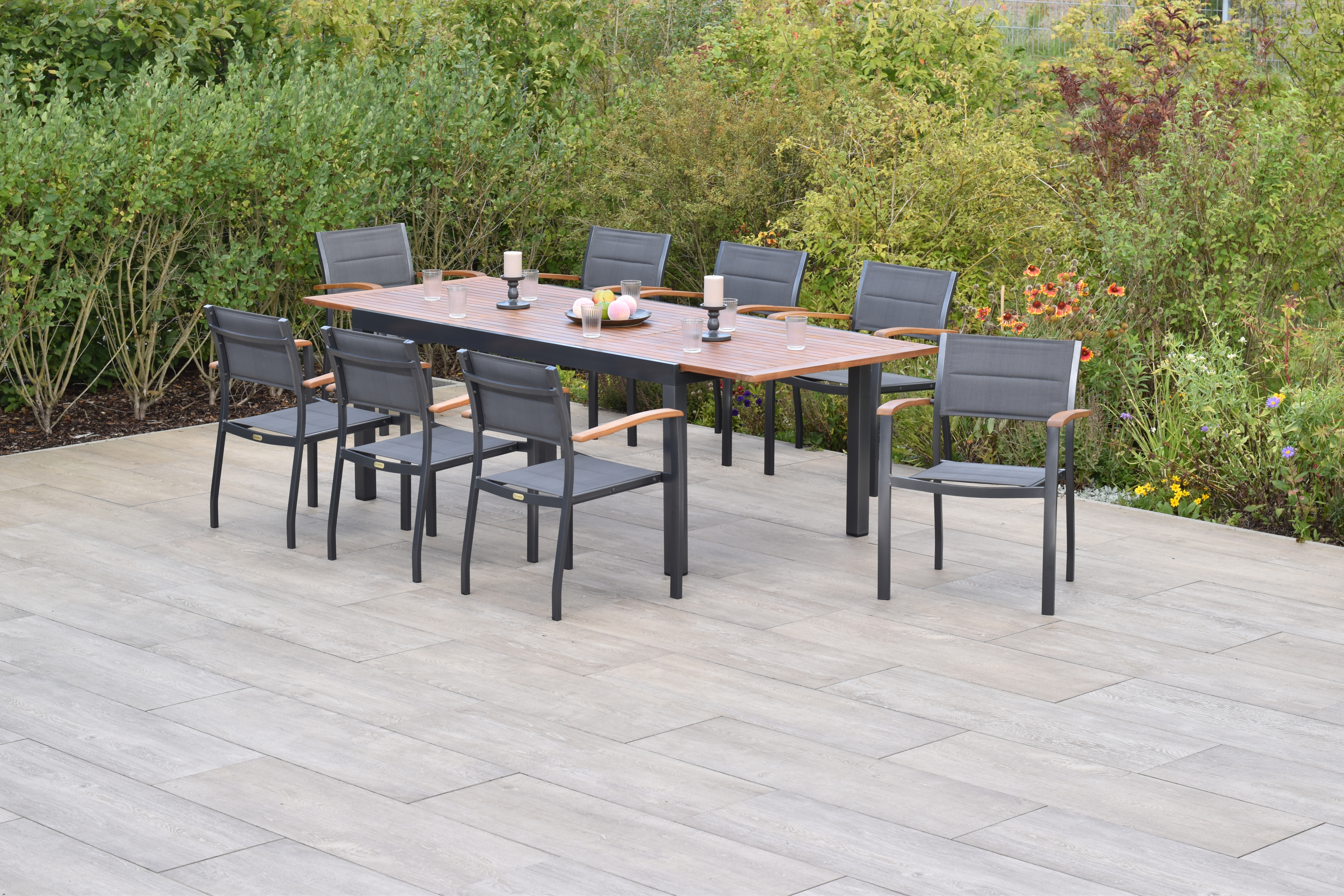 Merxx Paxos Set 9tlg. mit Ausziehtisch 180/250 x 100 cm