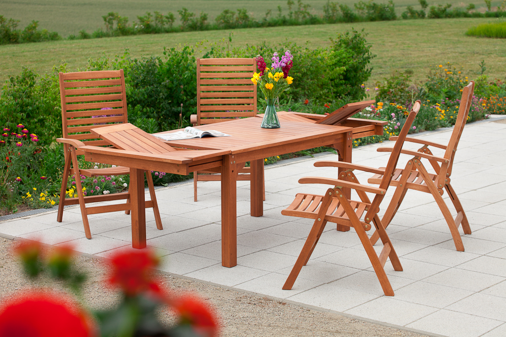 Merxx La Plata Set 5tlg. Seitenausziehtisch 150/185/220 x 90 cm