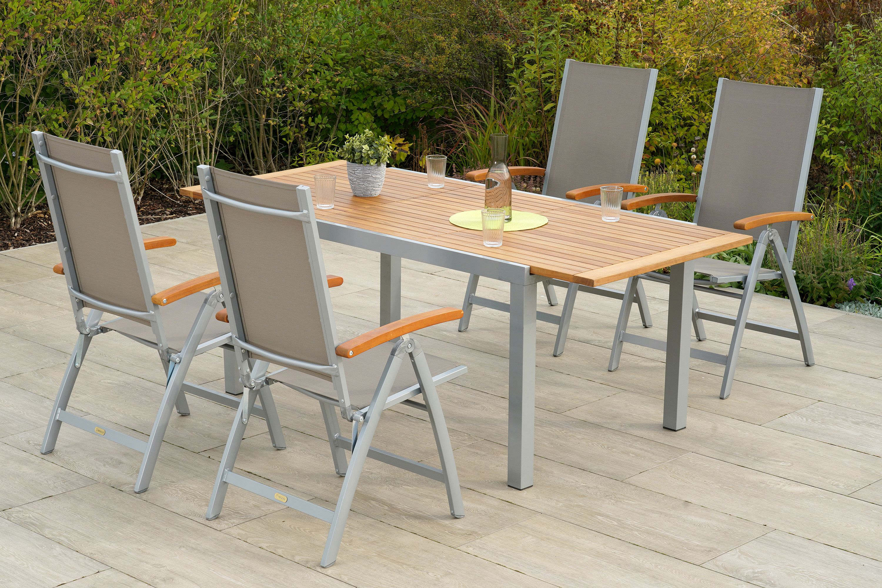 Merxx Naxos Set 5tlg. Ausziehtisch 150/200 x 90 cm