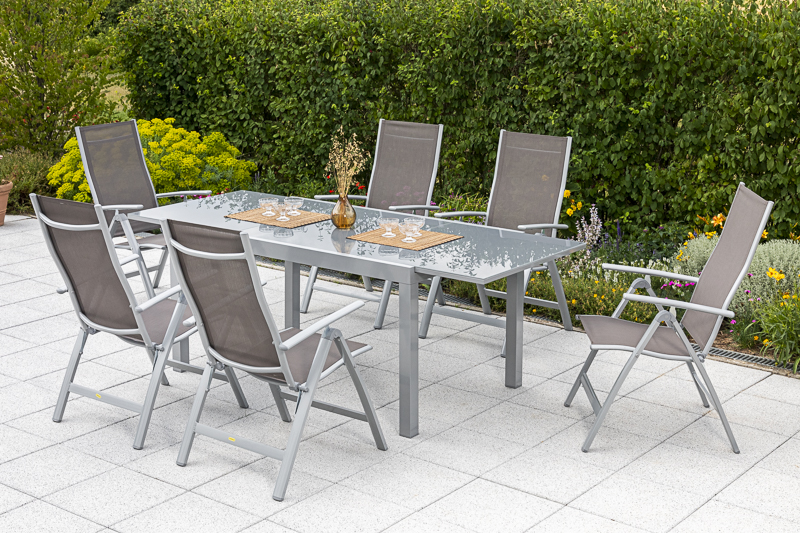 Merxx Carrara Set 7tlg.Semi-Ausziehtisch 150/220 x 90 cm