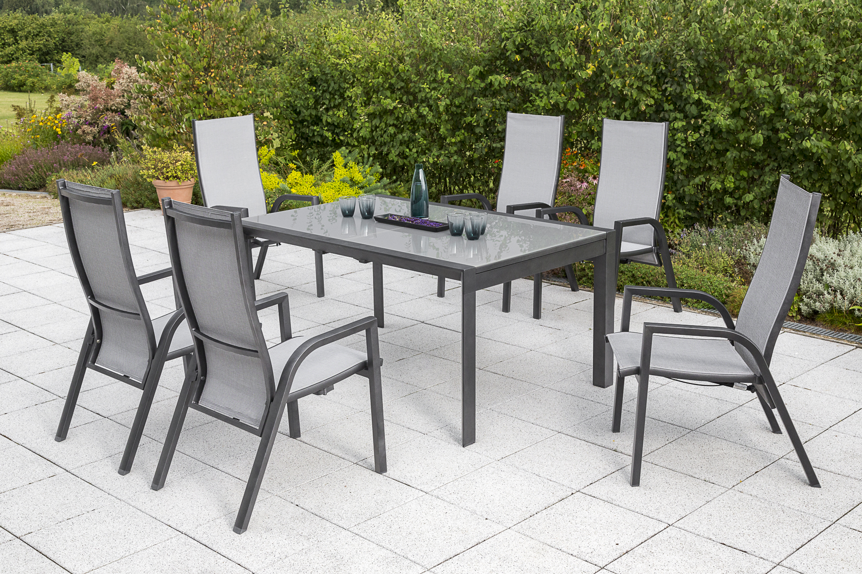 Merxx San Remo Set 7tlg. Ausziehtisch 160/220 x 104 cm