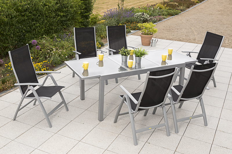 Merxx Carrara Set 7tlg. Ausziehtisch 160/220 x 90 cm