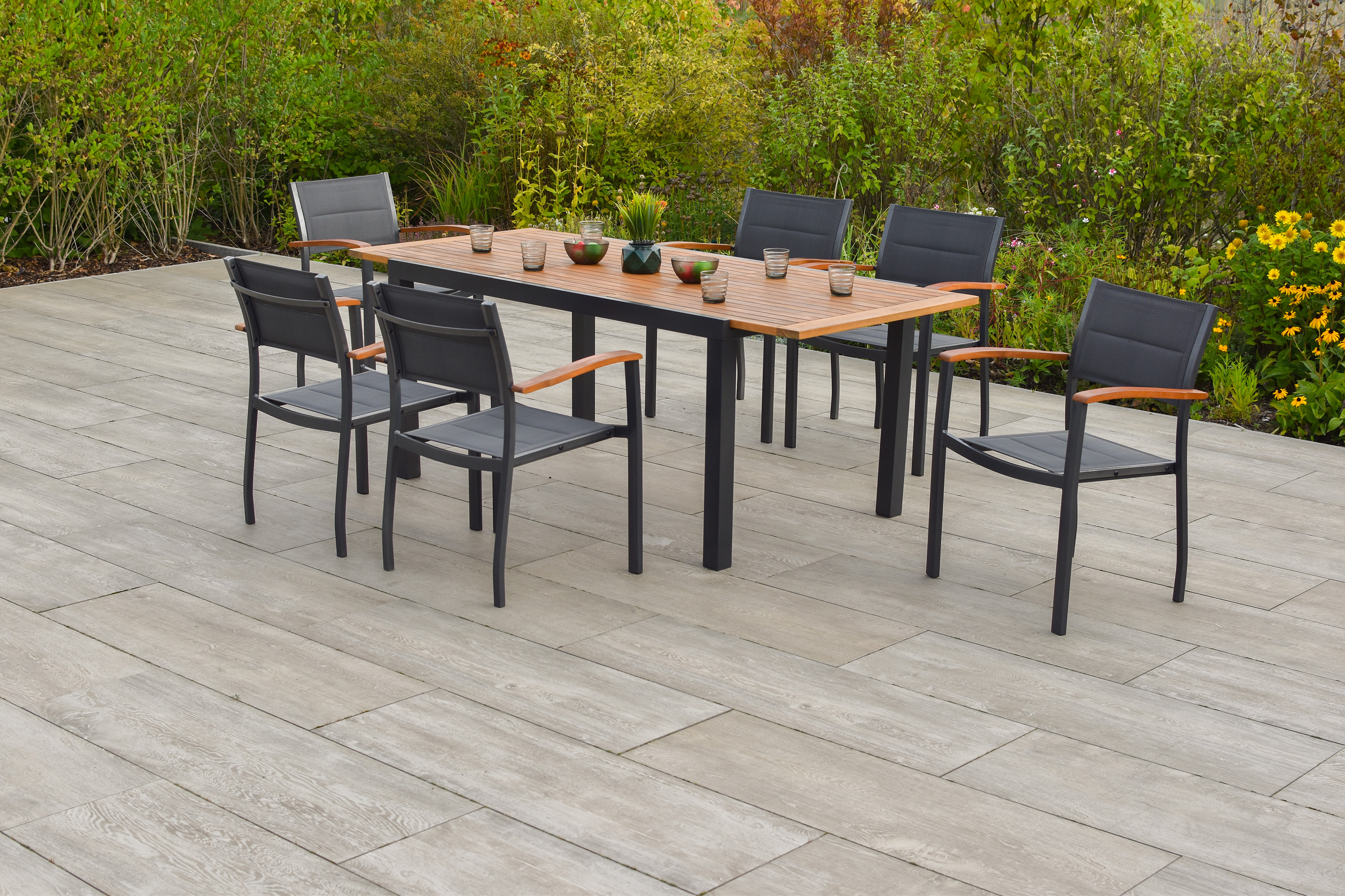 Merxx Paxos Set 7tlg. Ausziehtisch 150/200 x 90 cm