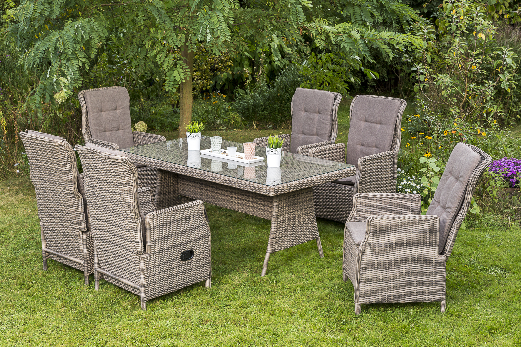 Merxx Riviera Set 7tlg. Tisch 110 x 110 cm