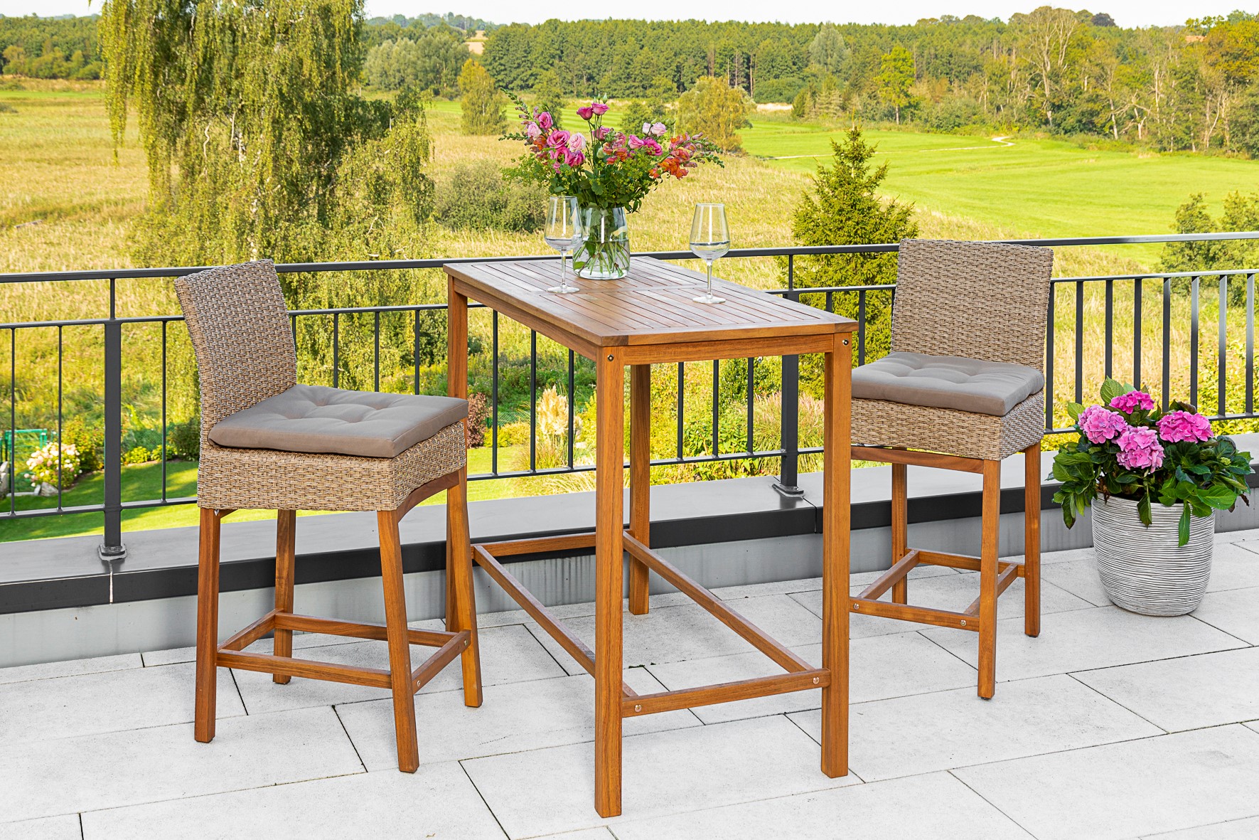 Merxx Barset 3tlg. Tisch 120 x 60 cm