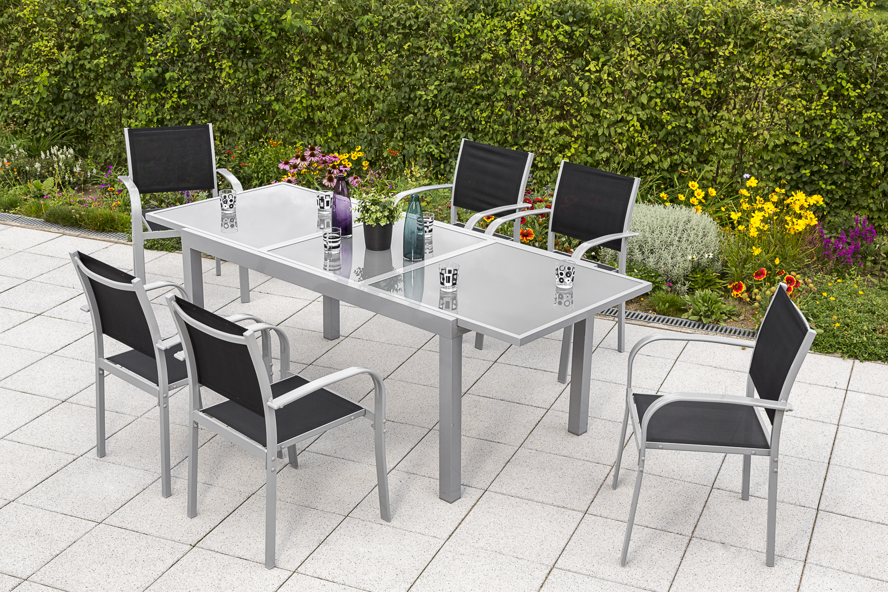 Merxx Ostia Set 7tlg. Ausziehtisch 160/220 x 90 cm