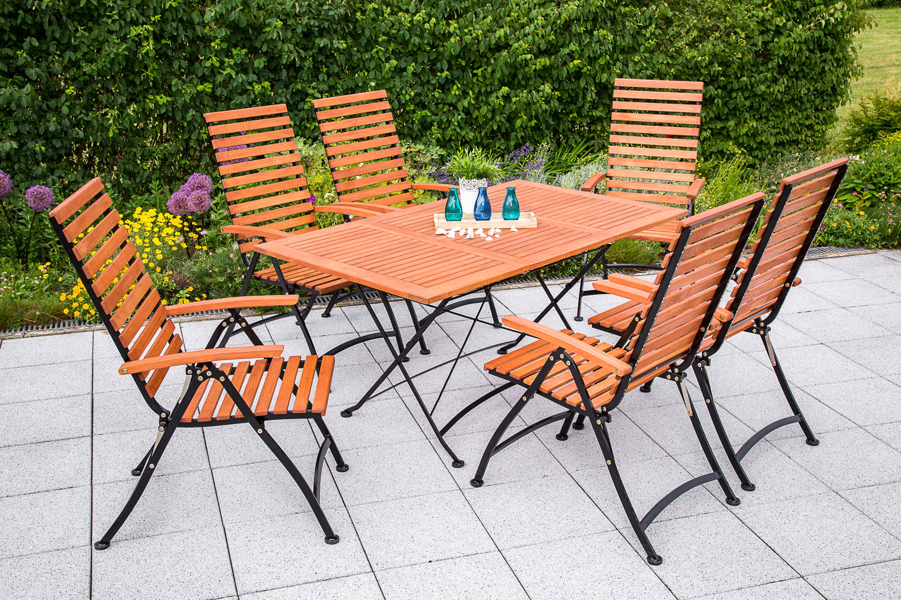 Merxx Schlossgarten Set 7tlg. Ausziehtisch 100/150 x 90 cm