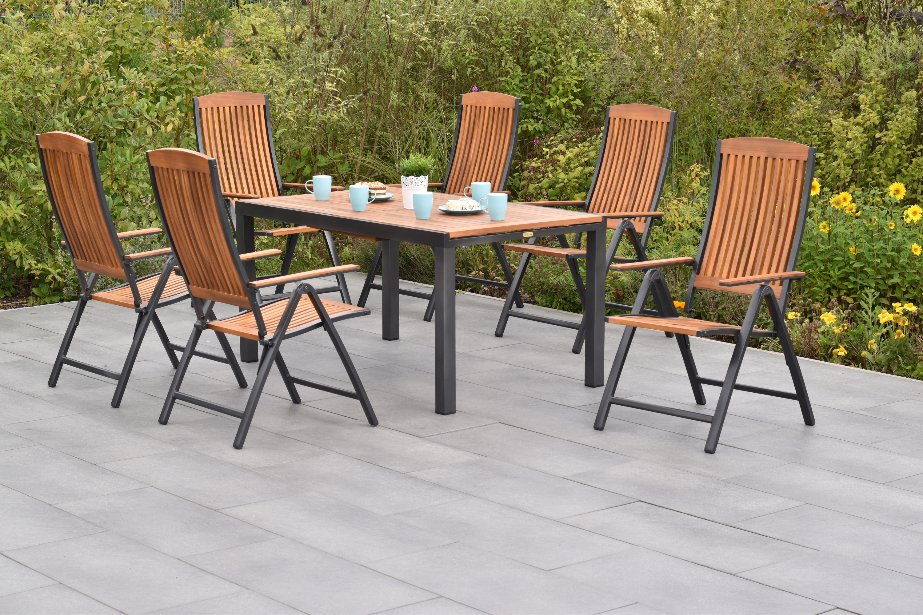 Merxx Athos Set 7tlg. mit Ausziehtisch 150/200 x 90 cm