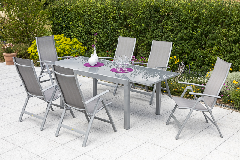 Merxx Carrara Set 7tlg.Semi-Ausziehtisch 150/220 x 90 cm