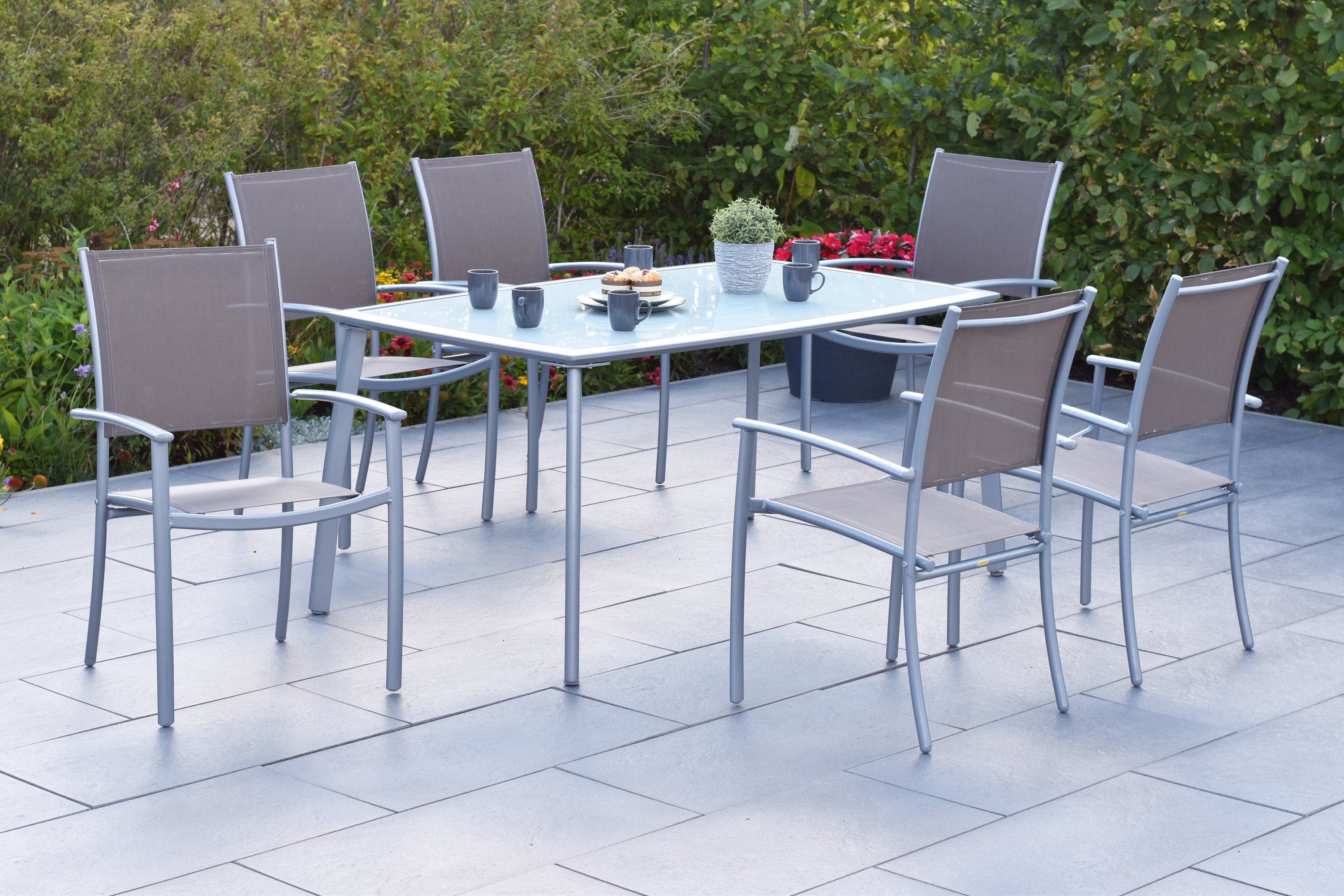 Merxx Milano Set 7tlg. mit Tisch 150 x 90 cm