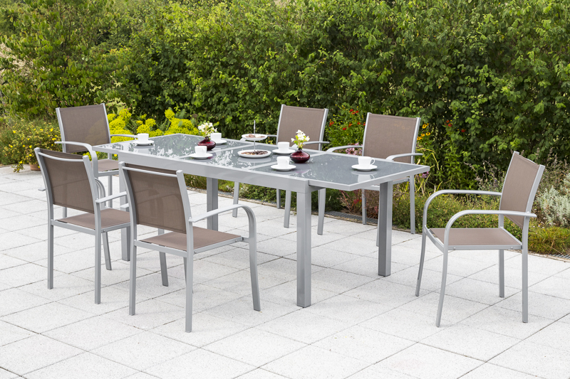 Merxx Ostia Set 7tlg. Ausziehtisch 160/220 x 90 cm