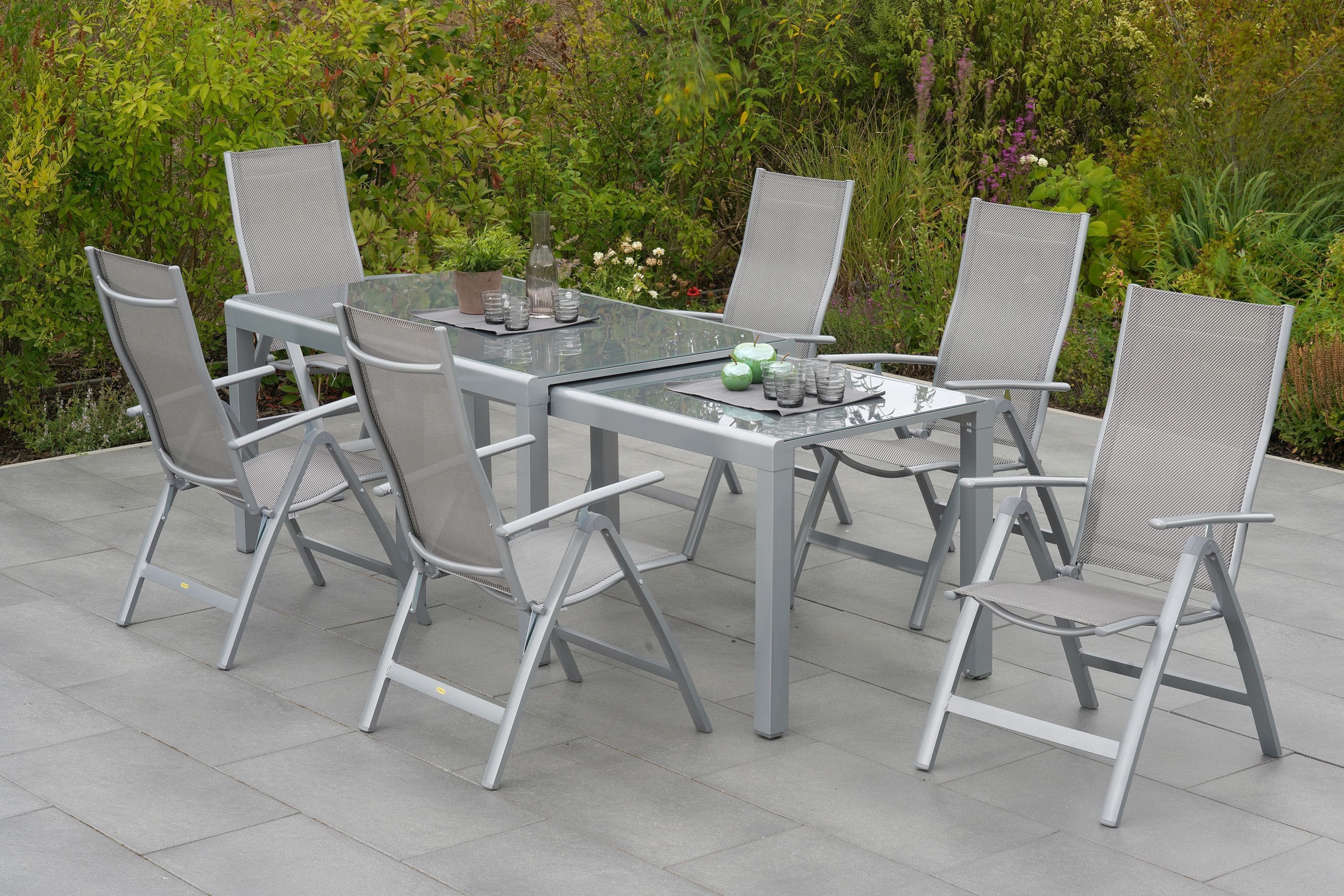 Merxx Carrara Set 7tlg. Flex-Ausziehtisch 160/320 x 78 cm