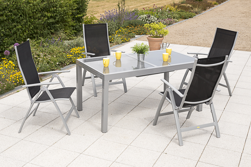 Merxx Carrara Set 5tlg. Ausziehtisch 160/220 x 90 cm