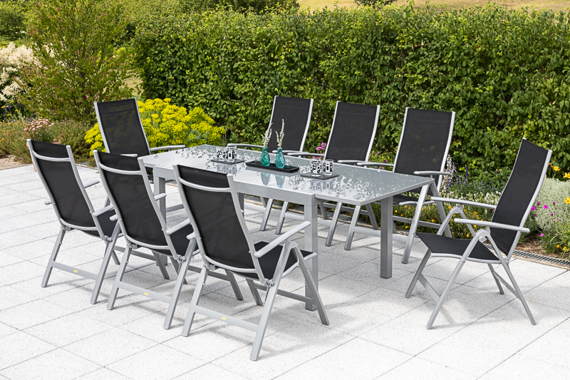 Merxx Carrara Set 9tlg. Semi-Ausziehtisch 150/220 x 90 cm