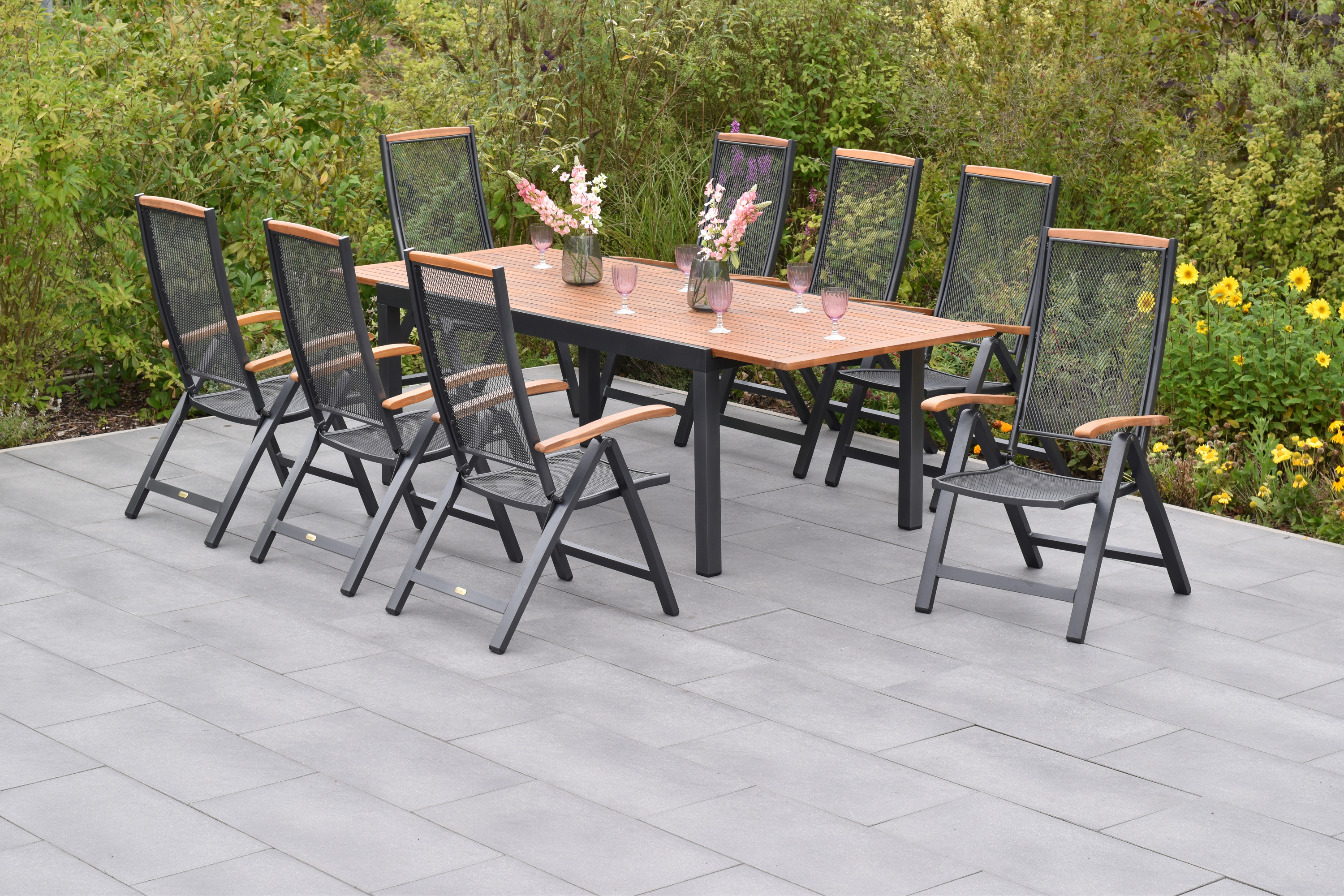 Merxx Tilos Set 9tlg. mit Ausziehtisch 180/250 x 100 cm