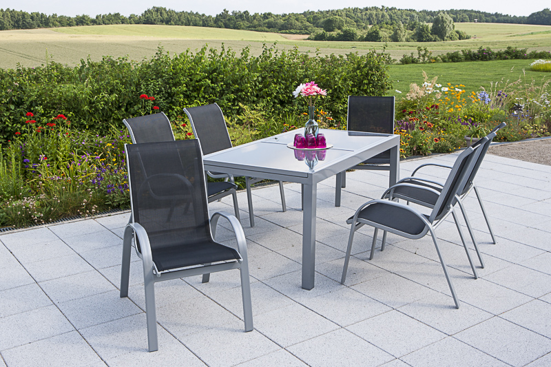 Merxx Amalfi Set 7tlg. Ausziehtisch 160/200 x 90 cm