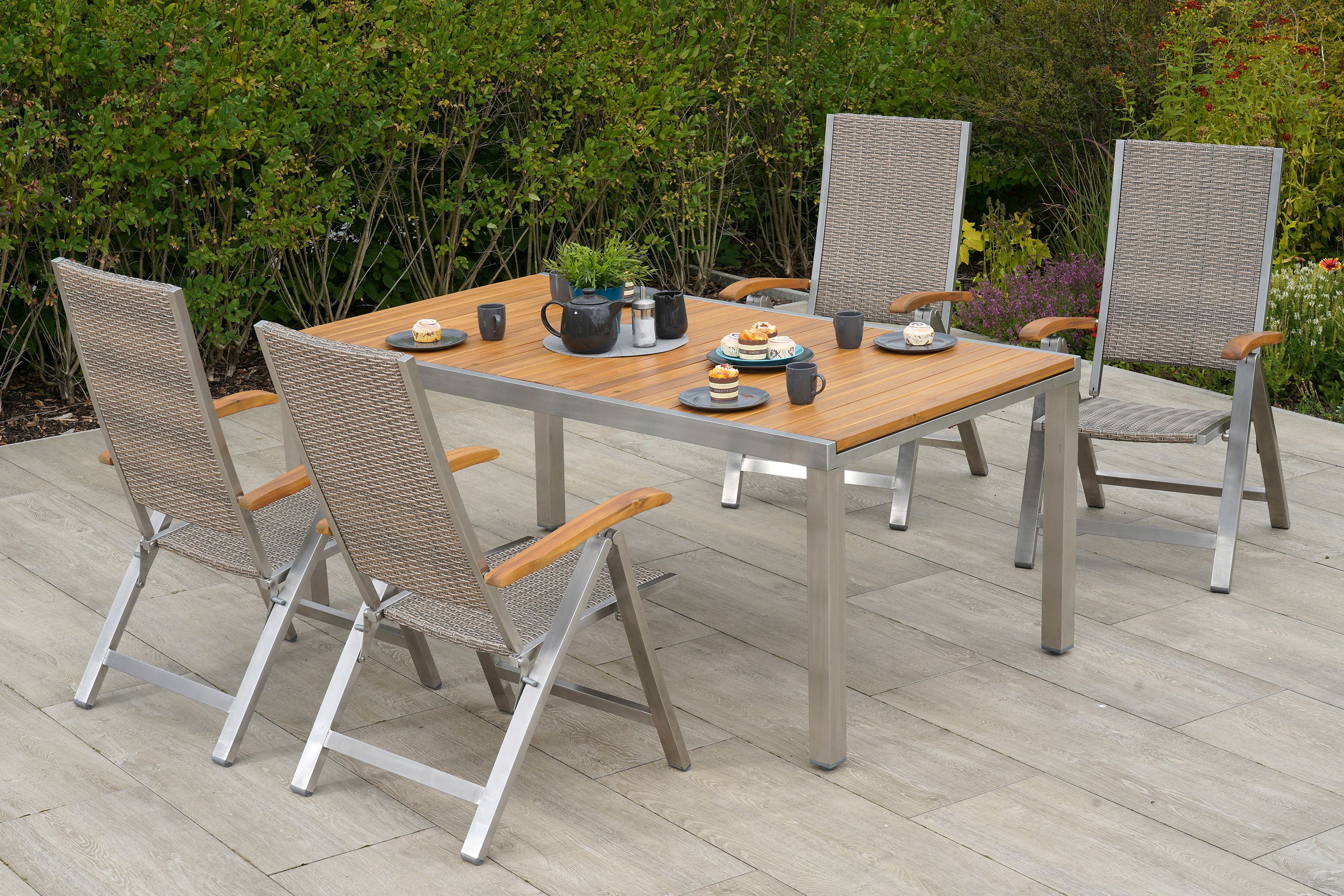 Merxx San Severo Set 5tlg. Ausziehtisch 180/240 x 100 cm