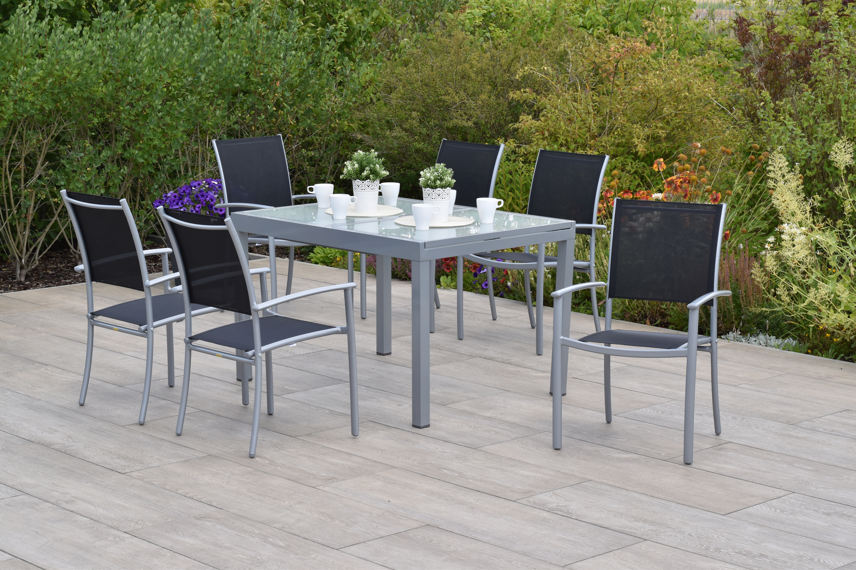 Merxx Milano Set 7tlg. mit Ausziehtisch 120/180 x 90 cm