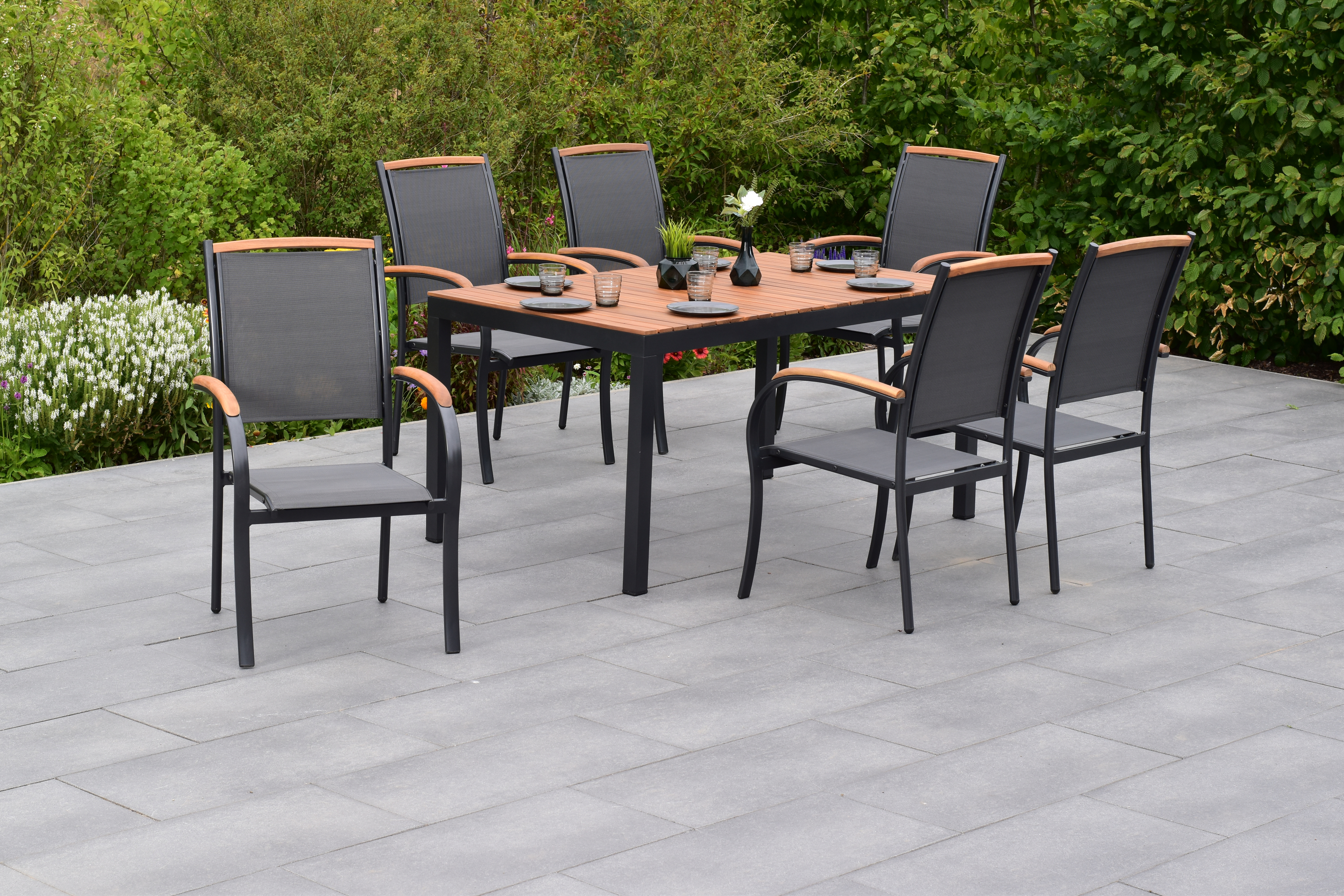 Merxx Siena Set 7tlg. mit Tisch 150 x 90 cm