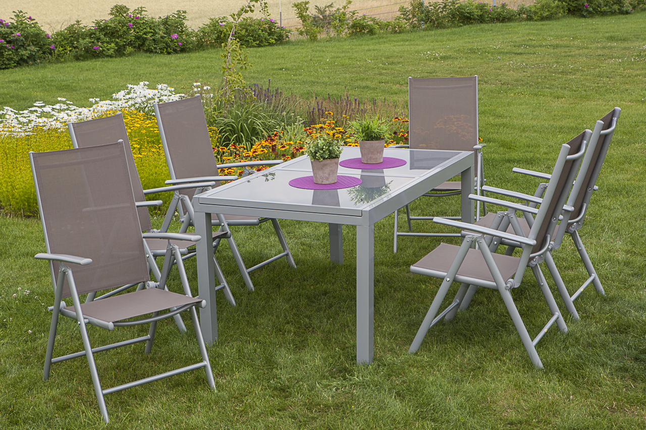 Merxx Amalfi Set 7tlg. Ausziehtisch 160/220 x 90 cm