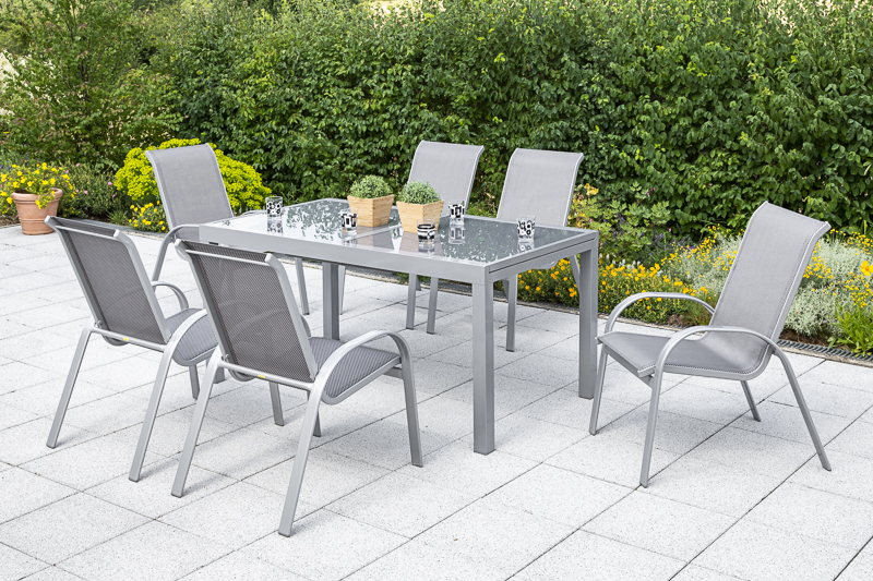 Merxx Amalfi Set 7tlg. Ausziehtisch 160/220 x 90 cm