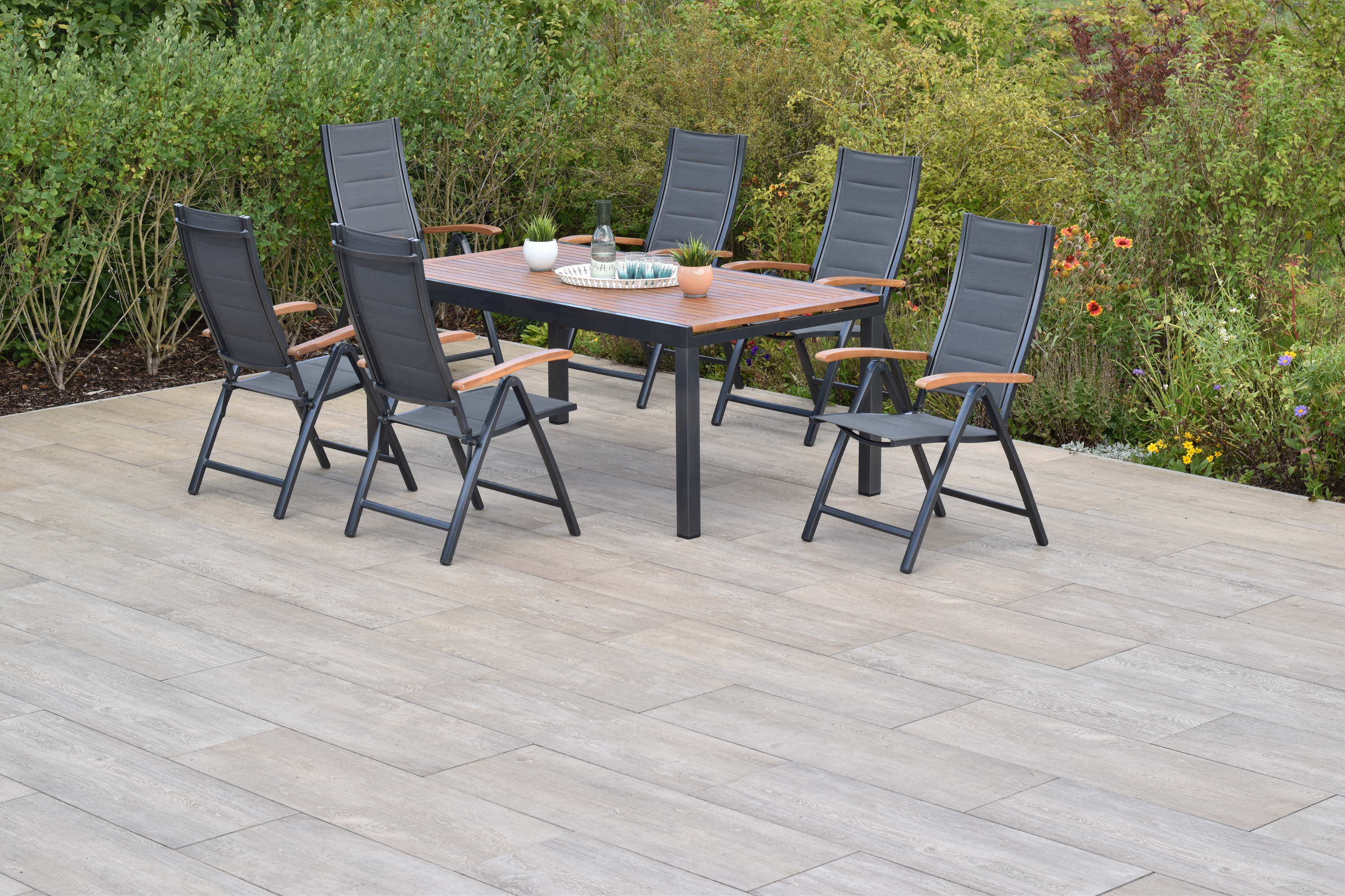 Merxx Paxos Set 7tlg. mit Ausziehtisch 180/250 x 100 cm