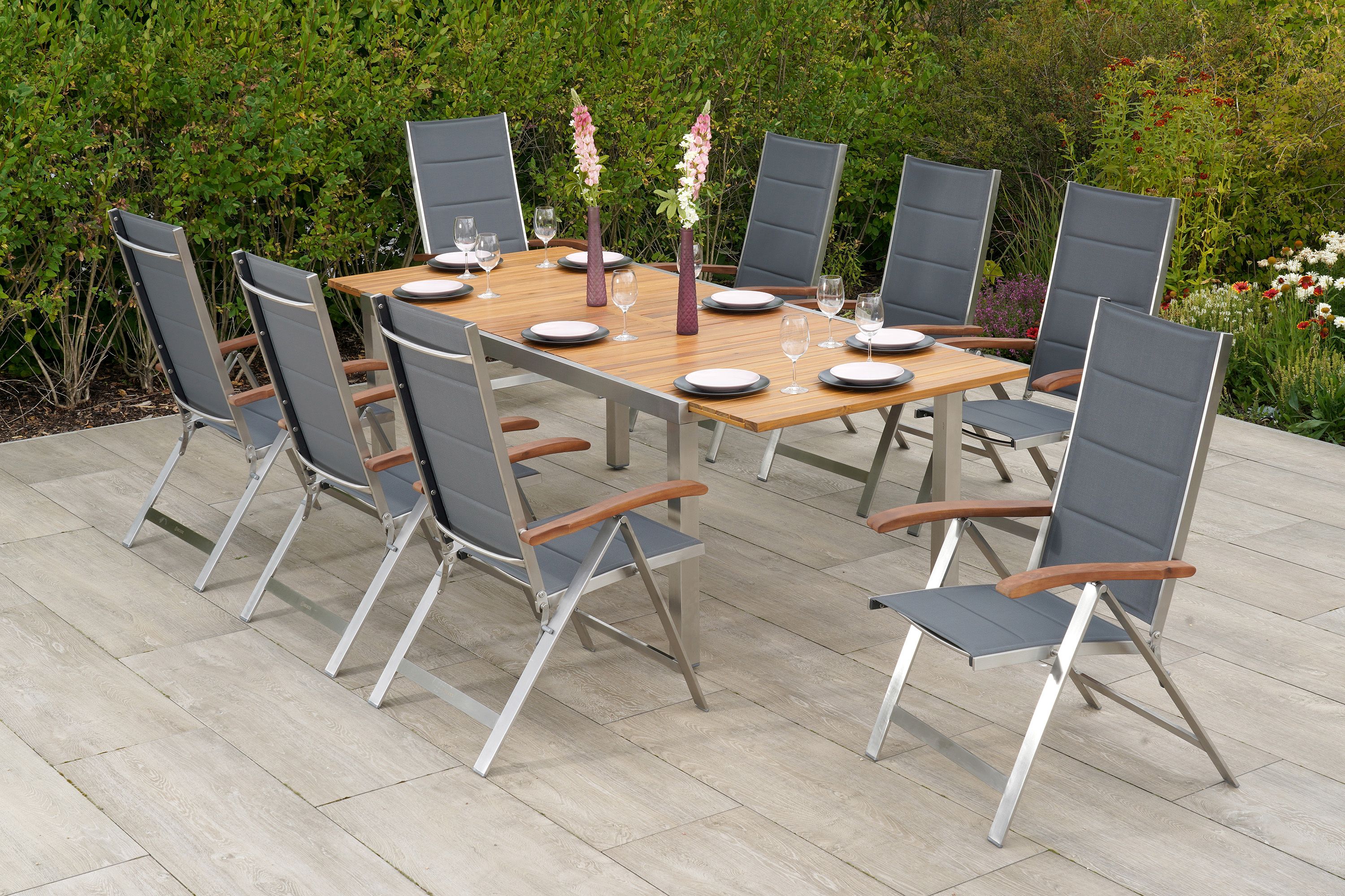 Merxx Ferrara Set 9tlg. Ausziehtisch 180/240 x 100 cm