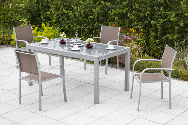 Merxx Ostia Set 5tlg. Ausziehtisch 160/220 x 90 cm