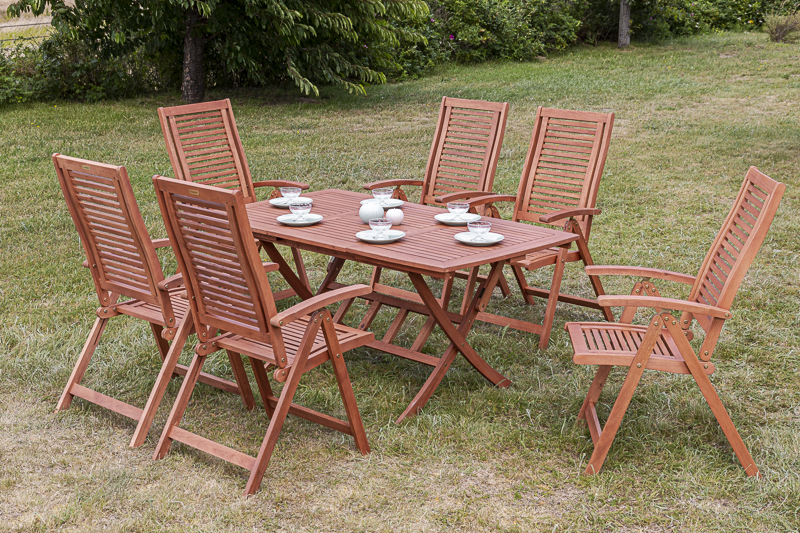 Merxx Cordoba Set 7tlg. Klappausziehtisch 110/160 x 90 cm