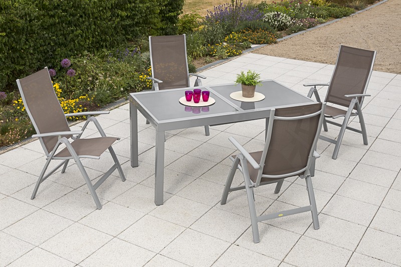 Merxx Carrara Set 5tlg. Ausziehtisch 160/220 x 90 cm