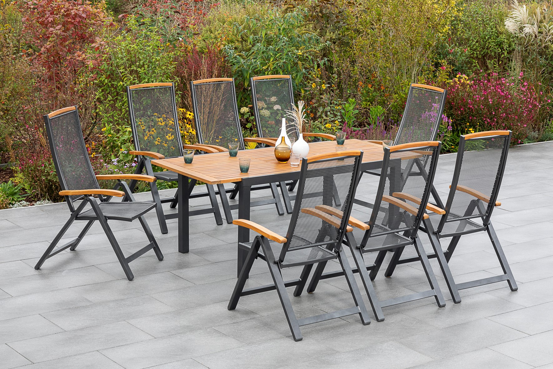 Merxx Tilos Set 9tlg. Ausziehtisch 150/200 x 90 cm