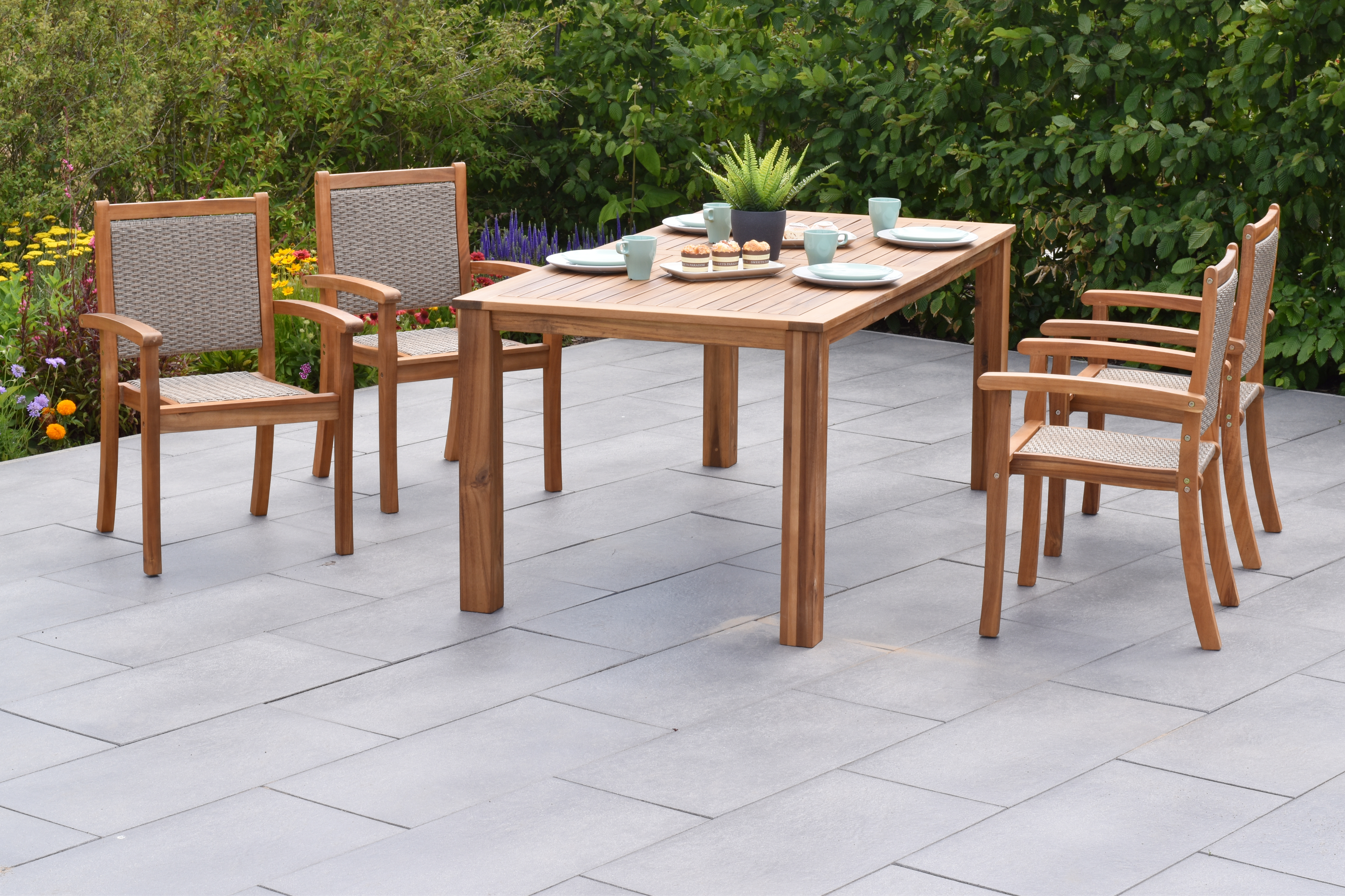 Merxx Castilla Set 5tlg. mit Tisch 185 x 90 cm