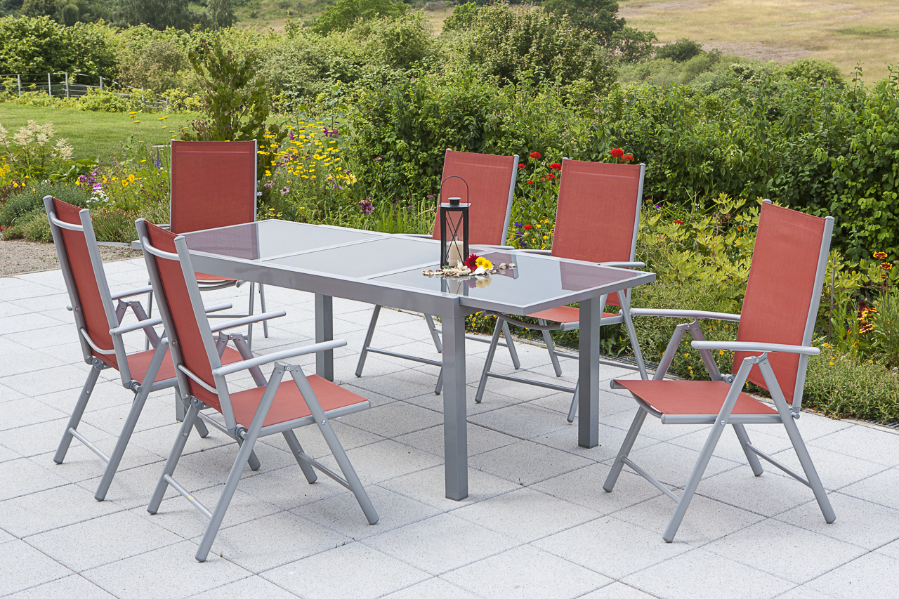 Merxx Amalfi Set 7tlg. Ausziehtisch 140/200 x 90 cm