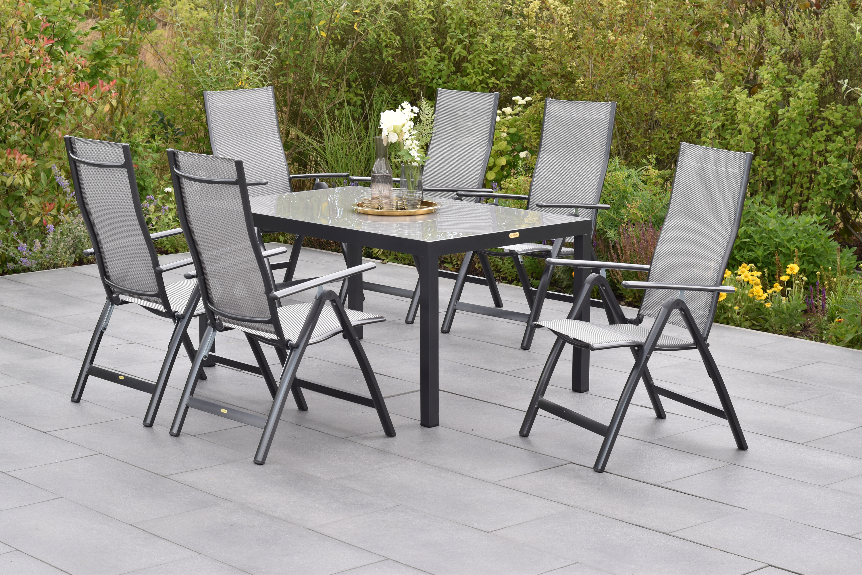 Merxx Carrara Set 7tlg. mit Tisch 150 x 90 cm