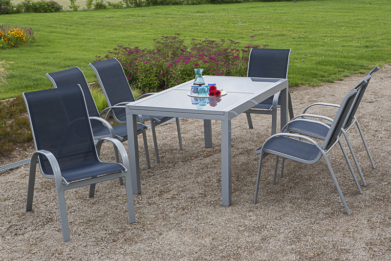 Merxx Amalfi Set 7tlg. Ausziehtisch 160/220 x 90 cm