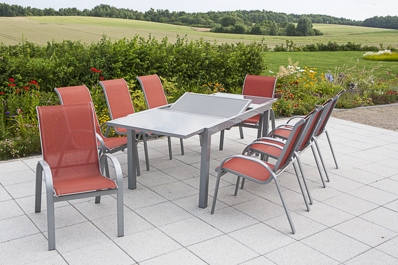 Merxx Amalfi Set 9tlg. Ausziehtisch 160/220 x 90 cm