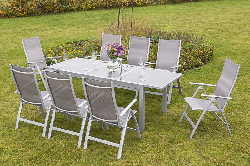 Merxx Carrara Set 9tlg. Ausziehtisch160/220 x 90 cm