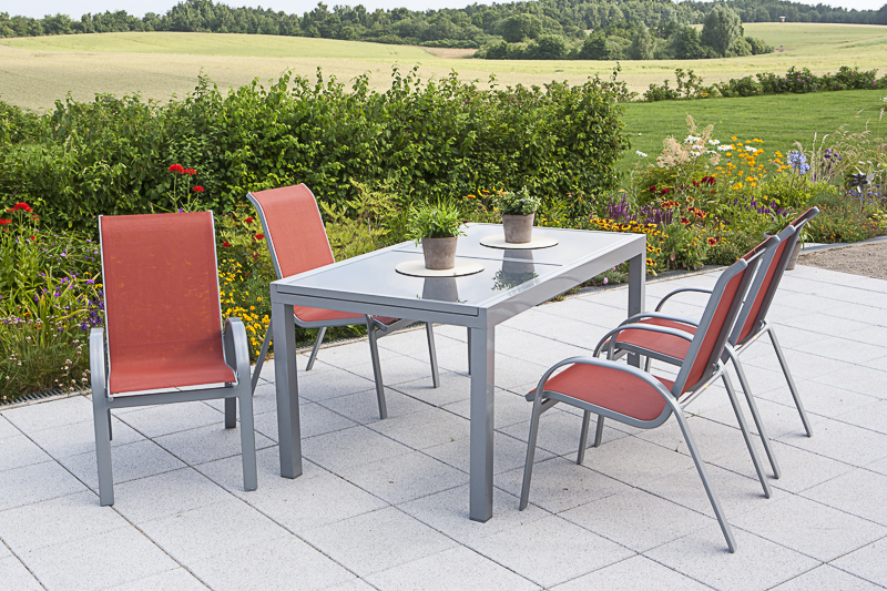 Merxx Amalfi Set 5tlg. Ausziehtisch 140/200 x 90 cm