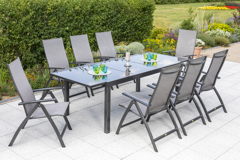 Merxx Vicenza Set 9tlg. Ausziehtisch 180/240 x 100 cm