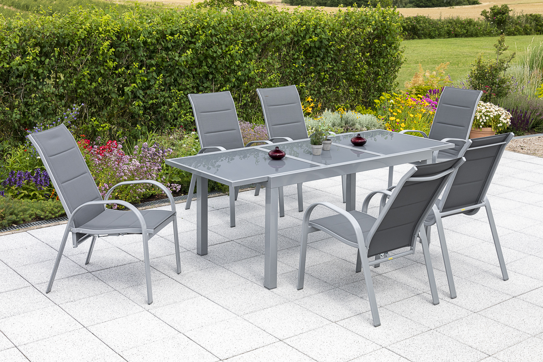 Merxx Amalfi Set 7tlg. Ausziehtisch 160/220 x 90 cm