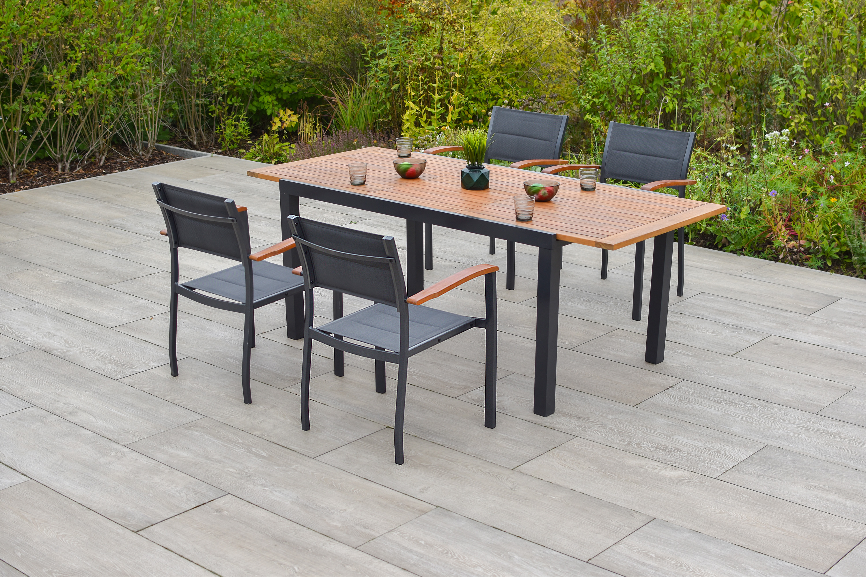 Merxx Paxos Set 5tlg. Ausziehtisch 150/200 x 90 cm